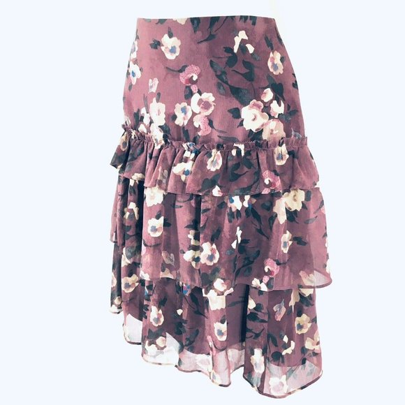 Lauren Ralph Lauren Women's Sz 12 Floral Georgette Tiered Mini Skirt NWT - Picture 7 of 15